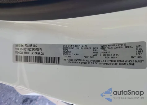 2025 Chrysler Pacifica Select from USA, damaged, VIN 2C4RC1BG2SR577071